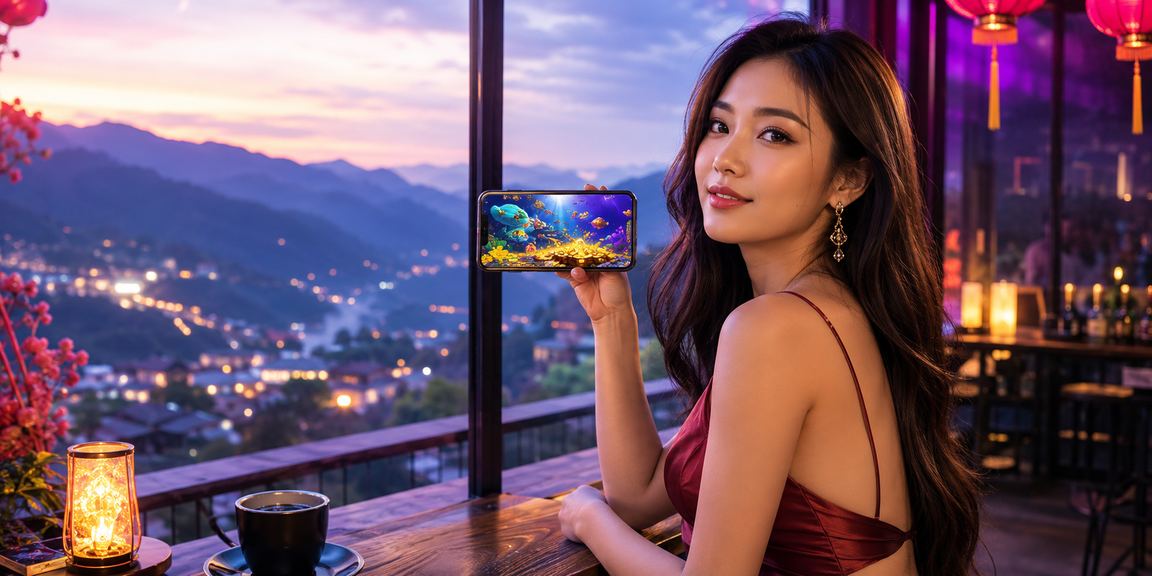 Người dùng ở Sa Pa xem nội dung giải trí trên điện thoại trong quán cà phê